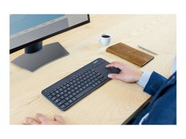 Logitech Wireless Touch Keyboard K400 Plus - Teclado - con panel táctil - inalámbrico - 2.4 GHz - negro