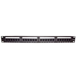 Panel de parcheo de impacto (110) UTP de 24 puertos Cat5e, 19in con barra para organizar cable Panel de parcheo de impacto (110) UTP de 24 puertos Cat5e, 19in con barra para organizar cable