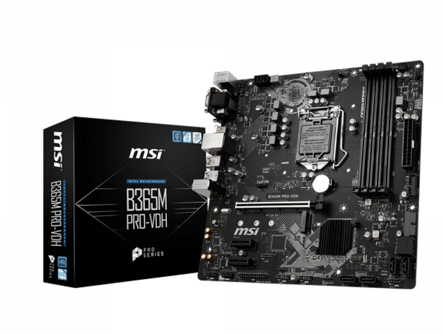 MSI - B365M PRO-VH - Motherboard - Micro ATX - LGA1151 Socket - Intel B365 - para Core i3 / para Core i5 / para Core i7 / para Celeron / para Pentium - Intel HD Graphics MSI - B365M PRO-VH - Motherboard - Micro ATX - LGA1151 Socket - Intel B365 - para Core i3 / para Core i5 / para Core i7 / para Celeron / para Pentium - Intel HD Graphics
