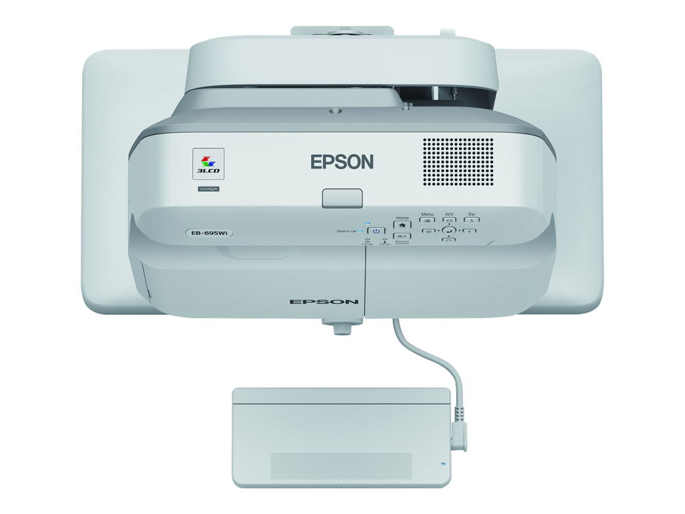 Epson BrightLink 695Wi+ Interactivo - Proyector 3LCD - 3500 lúmenes (blanco) - 3500 lúmenes (color) - WXGA (1280 x 800) - 16:10 - 720p - objetivo fijo para distancias ultracortas - LAN