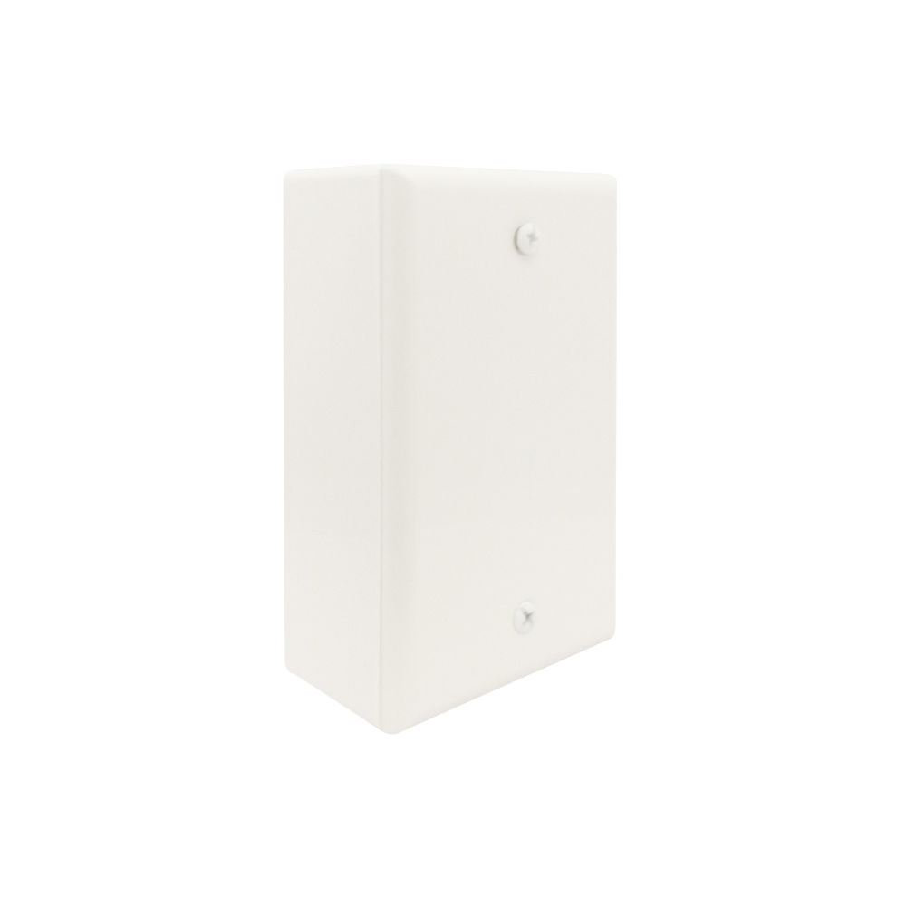 CAJA PLÁSTICA TAMAÑO ESTÁNDAR CON TAPA CIEGA DE PLASTICO ALT-947 COLOR BLANCO, PARA MONTAJE SOBRE PARED O TECHO