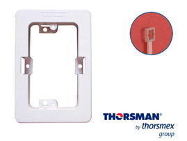 CAJA PLASTICA TMK THORSMAN 7900-02002 COLOR BLANCO DE PVC AUTO EXTINGUIBLE  CON FONDO, INCLUYE  TAQUETE YPIJA PARA SU FIJACIÓN, RESISTENCIA A LA HUMEDAD Y ATMÓSFERA CORRESIVA, CERTIFICADO EN CSA, CUMPLE LA NORMA UL 94 V0 y NOM-001-SEDE-2005