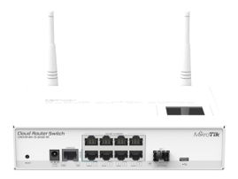 MikroTik Cloud Router Switch CRS109-8G-1S-2HnD-IN - Conmutador - L3 - inteligente - 7 x 10/100/1000 + 1 x 10/100/1000 (PoE) + 1 x Gigabit SFP - sobremesa - PoE pasivo - alimentación cc