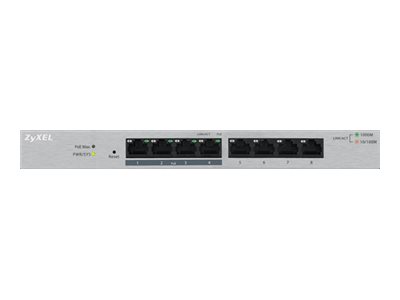 Zyxel GS1200-8HP - Conmutador - Gestionado - 4 x 10/100/1000 + 4 x 10/100/1000 (PoE+) - sobremesa - PoE+ (60 W)