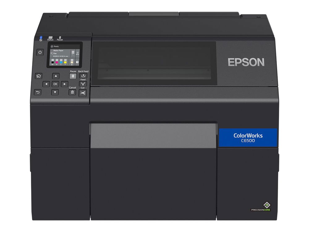 Epson ColorWorks CW-C6500A - Impresora de etiquetas - color - chorro de tinta - Rollo (21,59 cm) - 1200 x 1200 ppp - hasta 85 mm/segundo (monocromo) / hasta 85 mm/segundo (color) - USB 2.0, LAN, host USB 2.0 - cortador