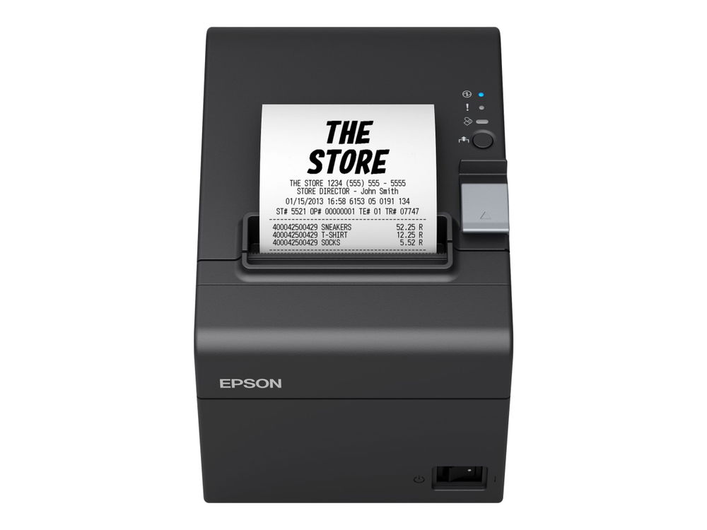 Epson TM T20III - Impresora de recibos - línea térmica - Rollo (7,95 cm) - 203 x 203 ppp - hasta 250 mm/segundo - USB - cortador - negro
