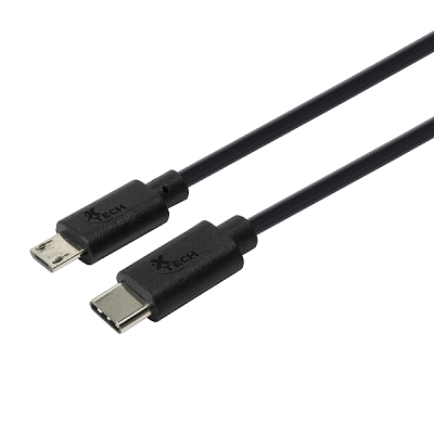 Xtech XTC-525 - Adaptador USB - USB-C (M) reversible a Micro-USB tipo B (H) - USB 2.0 - negro
