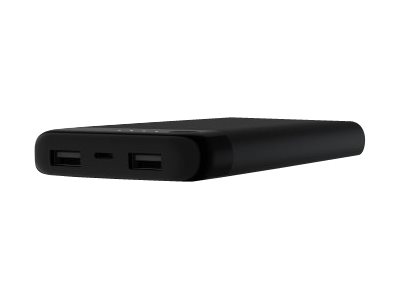 Belkin - Cargador portátil - 10000 mAh - 3.4 A - 2 conectores de salida (USB) - en el cable: Lightning - negro - para Apple iPad/iPhone/iPod (Lightning)