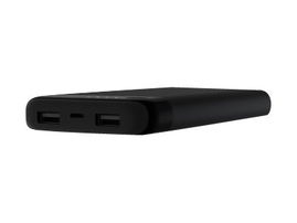 Belkin - Cargador portátil - 10000 mAh - 3.4 A - 2 conectores de salida (USB) - en el cable: Lightning - negro - para Apple iPad/iPhone/iPod (Lightning)