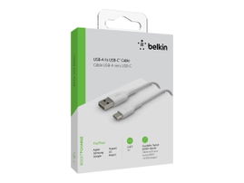Belkin BoostCharge - Cable USB - 24 pin USB-C (M) a USB (M) - 1 m - blanco