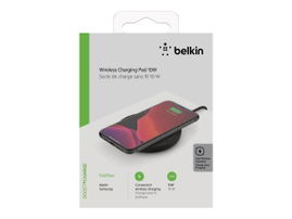 Belkin - Base de carga inalámbrica + adaptador de corriente CA - 10 vatios - negro