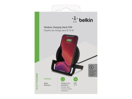 Belkin - Base de carga inalámbrica + adaptador de corriente CA - 10 vatios - negro