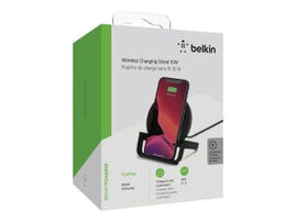 Belkin - Base de carga inalámbrica + adaptador de corriente CA - 10 vatios - negro