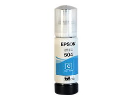 Epson 504 - 70 ml - cián - original - recarga de tinta - para EcoTank L4150, L4260, L6161, L6171, L6191, L6270