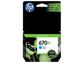 HP 670XL - Alto rendimiento - cián - original - Ink Advantage - cartucho de tinta - para Deskjet Ink Advantage 3525, Ink Advantage 4615, Ink Advantage 4625, Ink Advantage 5525 HP 670XL - Alto rendimiento - cián - original - Ink Advantage - cartucho de tinta - para Deskjet Ink Advantage 3525, Ink Advantage 4615, Ink Advantage 4625, Ink Advantage 5525