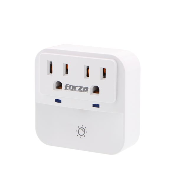 Forza FWT-201 - Protector contra sobretensiones - CA 110/220 V - 1250 vatios - conectores de salida: 2 - blanco