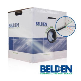CABLE UTP CAT6 BELDEN 2412 010A1000 FORRO PVC NEGRO CMR 4 PARES 350 MHZ CALIBRE 23 AWG 100% COBRE USO INTERIOR ESPECIAL PARA INSTALACIONES SEGURIDAD,CCTV,VIDEO,DATOS,REDES ETHERNET CERTIFICABLE BOBINA 1000 PIES 305 METROS