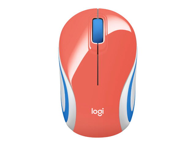Logitech M187 - Ratón - óptico - 3 botones - inalámbrico - 2.4 GHz - receptor inalámbrico USB - Coral