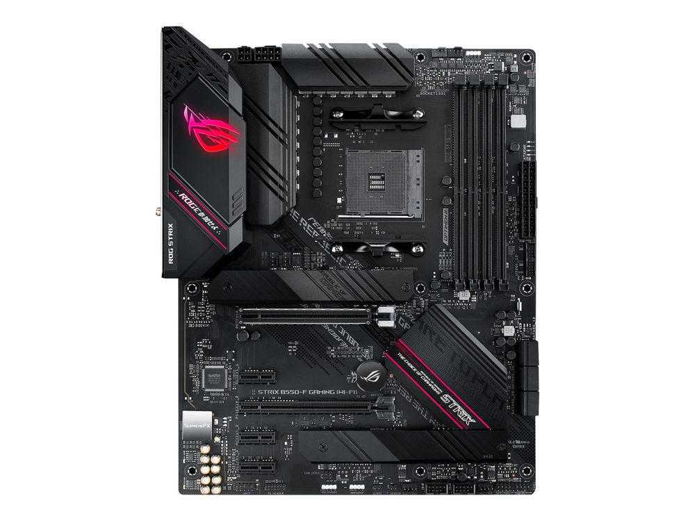ASUS ROG STRIX B550-F GAMING (WI-FI) - Placa base - ATX - Socket AM4 - AMD B550 Chipset - USB-C Gen2, USB 3.2 Gen 1, USB 3.2 Gen 2 - 2.5 Gigabit LAN, Wi-Fi, Bluetooth - Tarjeta gráfica (CPU necesaria) - HD Audio (8-canales)