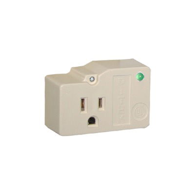 Protección para enchufe con salida única, circuito de 120 V / 15 A , tornillo de retención, corriente max 30 kA Protección para enchufe con salida única, circuito de 120 V / 15 A , tornillo de retención, corriente max 30 kA