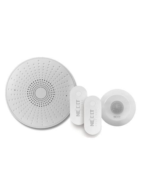 Nexxt - Solutions Connectivity - siren motion contact - bluetooth - Kit de inicio: 1 sirena, 1 sensor de movimiento y 2 contactos. Nexxt - Solutions Connectivity - siren motion contact - bluetooth - Kit de inicio: 1 sirena, 1 sensor de movimiento y 2 contactos.