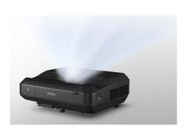 Epson Home Cinema LS100 - Proyector 3LCD - 4000 lúmenes (blanco) - 4000 lúmenes (color) - WUXGA (1920 x 1200) - 16:10 - 1080p - objetivo fijo para distancias ultracortas - LAN - negro - con 2 años de Servicio Epson Extra Care Home