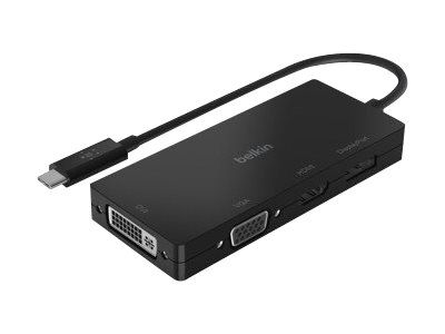 Belkin - Adaptador de vídeo - 24 pin USB-C macho a HD-15 (VGA), DVI-I, HDMI, DisplayPort hembra - negro - compatibilidad con 4K Belkin - Adaptador de vídeo - 24 pin USB-C macho a HD-15 (VGA), DVI-I, HDMI, DisplayPort hembra - negro - compatibilidad con 4K