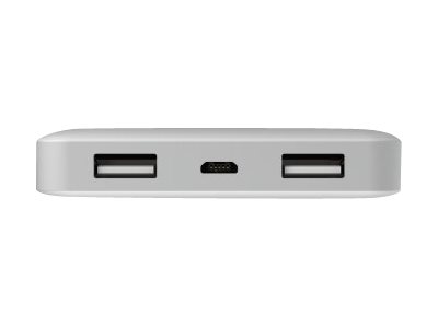 Belkin Pocket Power - Cargador portátil - 10000 mAh - 2.4 A - 2 conectores de salida (USB) - en el cable: Micro-USB - plata