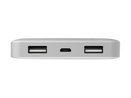 Belkin Pocket Power - Cargador portátil - 10000 mAh - 2.4 A - 2 conectores de salida (USB) - en el cable: Micro-USB - plata