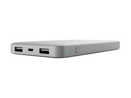 Belkin Pocket Power - Cargador portátil - 10000 mAh - 2.4 A - 2 conectores de salida (USB) - en el cable: Micro-USB - plata