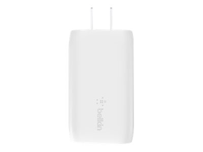 Belkin Wall Charger - Adaptador de corriente - 30 vatios - 6 A - PD - 2 conectores de salida (USB, USB-C) - en el cable: Lightning - blanco