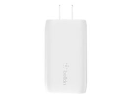 Belkin Wall Charger - Adaptador de corriente - 30 vatios - 6 A - PD - 2 conectores de salida (USB, USB-C) - en el cable: Lightning - blanco