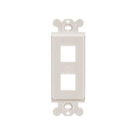 Marco de Módulo Dúplex, Para Placas Frontales Estándar GFCI, Acepta 2 Módulos Keystone, Color Blanco Marco de Módulo Dúplex, Para Placas Frontales Estándar GFCI, Acepta 2 Módulos Keystone, Color Blanco