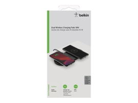 Belkin Dual Wireless Charging Pads - Base de carga inalámbrica + adaptador de corriente CA - 10 vatios - negro