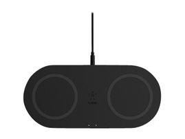 Belkin Dual Wireless Charging Pads - Base de carga inalámbrica + adaptador de corriente CA - 10 vatios - negro