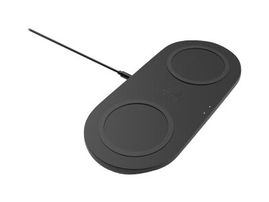 Belkin Dual Wireless Charging Pads - Base de carga inalámbrica + adaptador de corriente CA - 10 vatios - negro