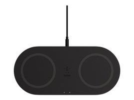 Belkin Dual Wireless Charging Pads - Base de carga inalámbrica + adaptador de corriente CA - 10 vatios - negro