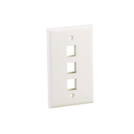 Placa de Pared Vertical, Salida Para 3 Puertos Keystone, Color Blanco Mate Placa de Pared Vertical, Salida Para 3 Puertos Keystone, Color Blanco Mate