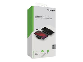 Belkin Dual Wireless Charging Pads - Base de carga inalámbrica + adaptador de corriente CA - 10 vatios - negro