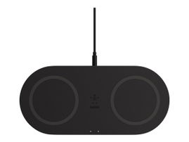 Belkin Dual Wireless Charging Pads - Base de carga inalámbrica + adaptador de corriente CA - 10 vatios - negro
