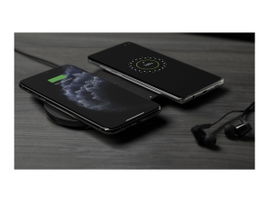 Belkin Dual Wireless Charging Pads - Base de carga inalámbrica + adaptador de corriente CA - 10 vatios - negro