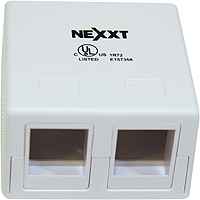 Nexxt Unloaded Surface Mount Box 2 Port White