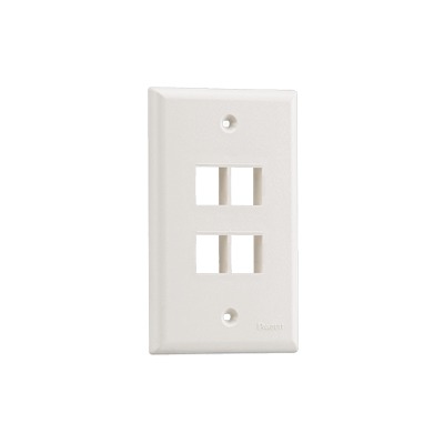 Placa de Pared Vertical, Salida Para 4 Puertos Keystone, Color Marfil Placa de Pared Vertical, Salida Para 4 Puertos Keystone, Color Marfil