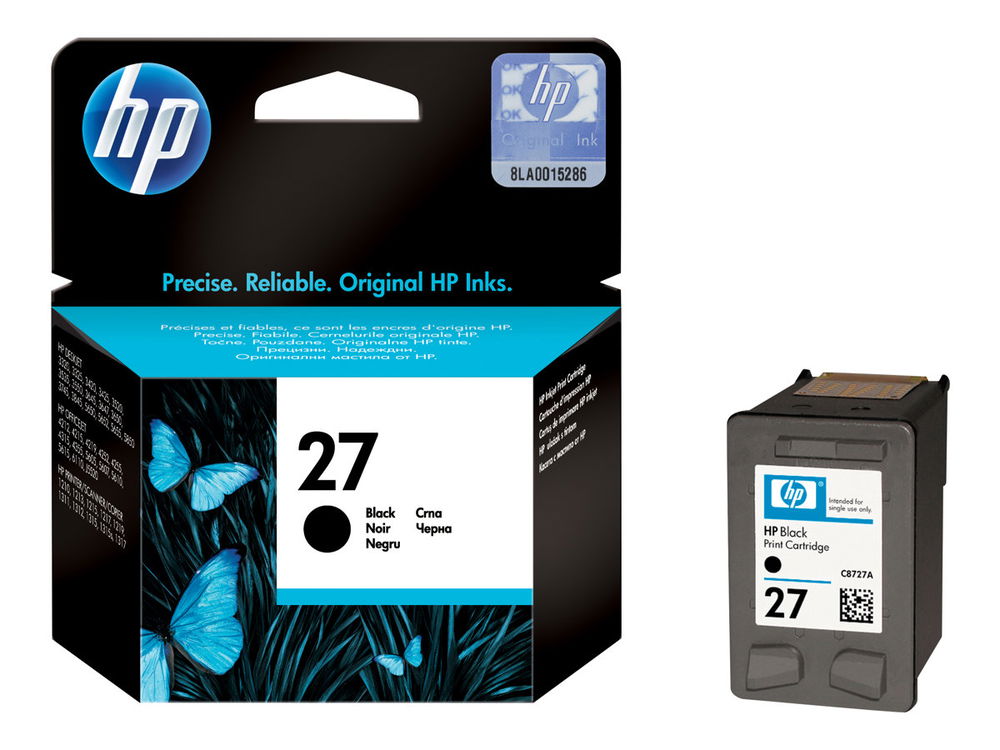 HP 27 - 10 ml - negro - original - cartucho de tinta - para Deskjet 33XX, 34XX, 450, 55XX; Officejet 6110; Photosmart 7150, 7350, 7550; psc 21XX, 2210