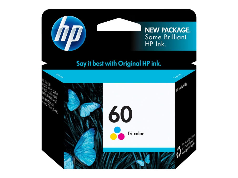HP 60 - 4 ml - color (cian, magenta, amarillo) - original - cartucho de tinta - para Deskjet F4210, F4213, F4230, F4235, F4250, F4273, F4274, F4275, F4283, F4288, F4292, F4293
