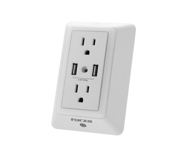Tomacorriente Forza FWT-2201USB - 1875W - Protector de Sobretensión Tomacorriente Forza FWT-2201USB - 1875W - Protector de Sobretensión