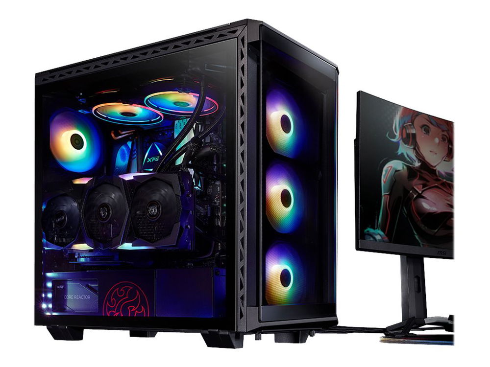 XPG Battlecruiser - Torre - placa ATX extendida - sin fuente de alimentación - negro - USB/Audio