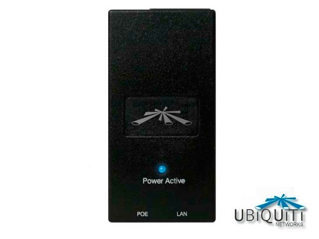 INYECTOR POE UBIQUITI POE-15V 1 PUERTO RJ45 10/100 Mbps + 1 PUERTO RJ45 POE PASIVO 15VDC/0.8A/12W COLOR NEGRO INYECTOR POE UBIQUITI POE-15V 1 PUERTO RJ45 10/100 Mbps + 1 PUERTO RJ45 POE PASIVO 15VDC/0.8A/12W COLOR NEGRO
