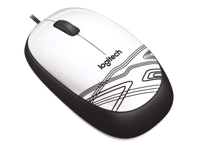 Logitech M105 - Ratón - óptico - cableado - USB - blanco
