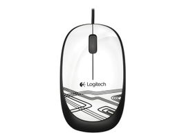 Logitech M105 - Ratón - óptico - cableado - USB - blanco